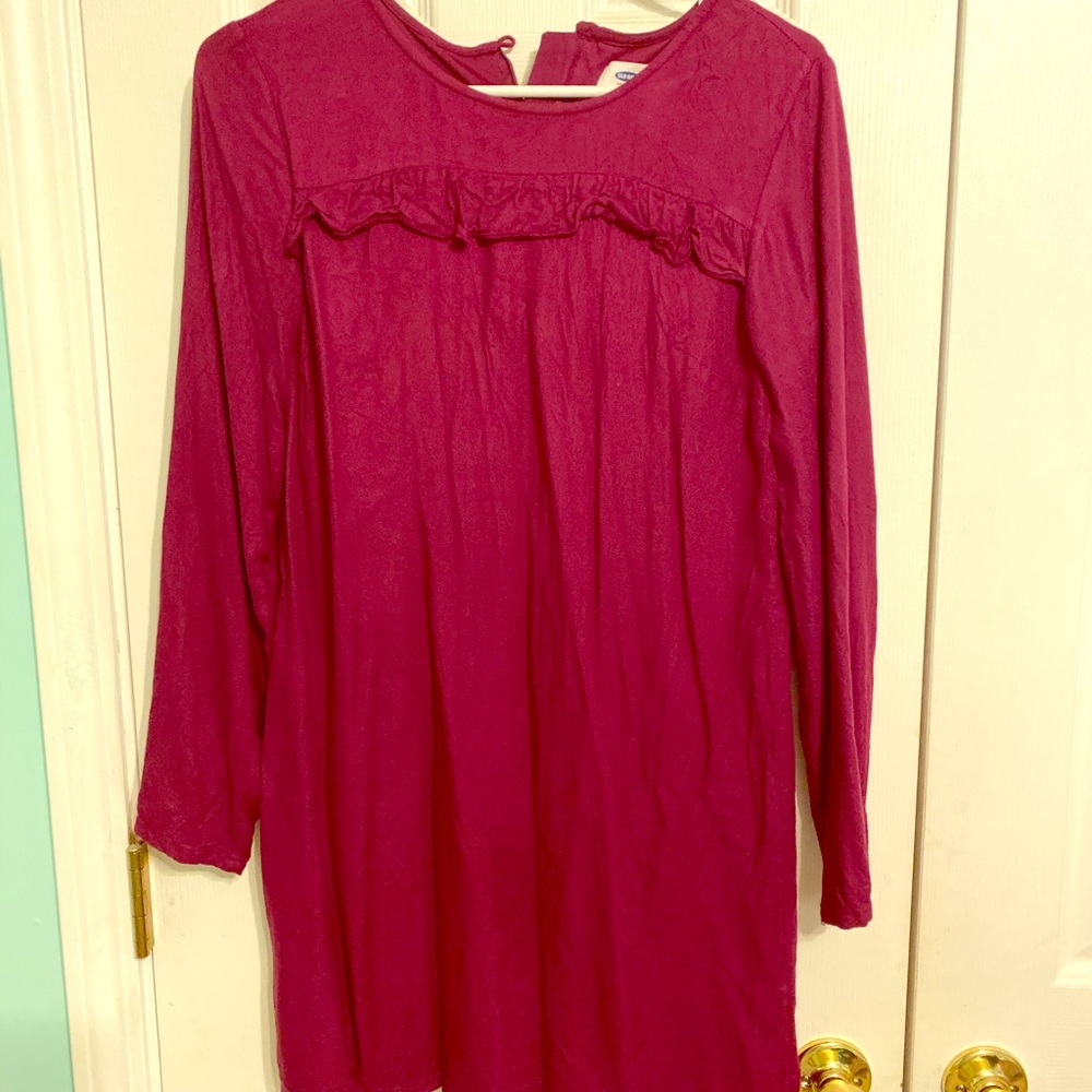 Dark fuschia ruffle dress
